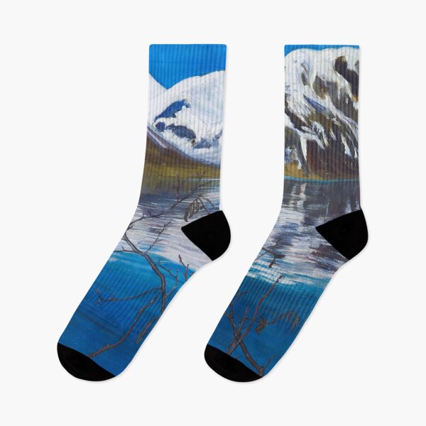Item preview, Mirrored blue alpine lake, March Atmosphere landscape mountain glacial lake painting fine art print by Nikolai Astrup designed and sold by Jéanpaul  Ferro.