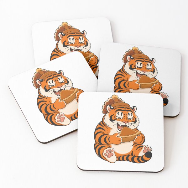 Item preview, Chubby Tiger Thanksgiving Pumpkin Pie Bite designed and sold by aigcx.