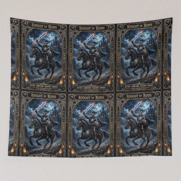 Item preview, Knight of Rods - tarot card designed and sold by Studio77-Gothic.