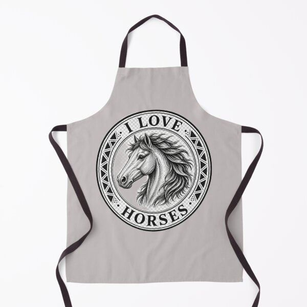 Item preview, I Love Horses Circular Seal Stamp – Black & White Horse Head with Flowing Mane designed and sold by +48574178623.