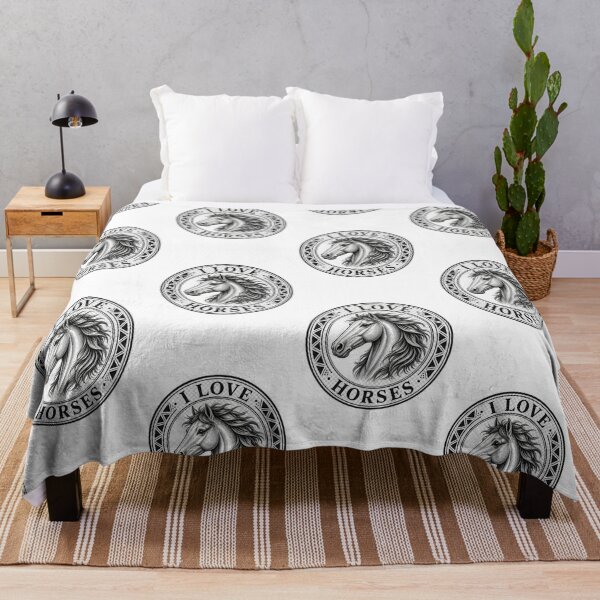 Item preview, I Love Horses Circular Seal Stamp – Black & White Horse Head with Flowing Mane designed and sold by +48574178623.