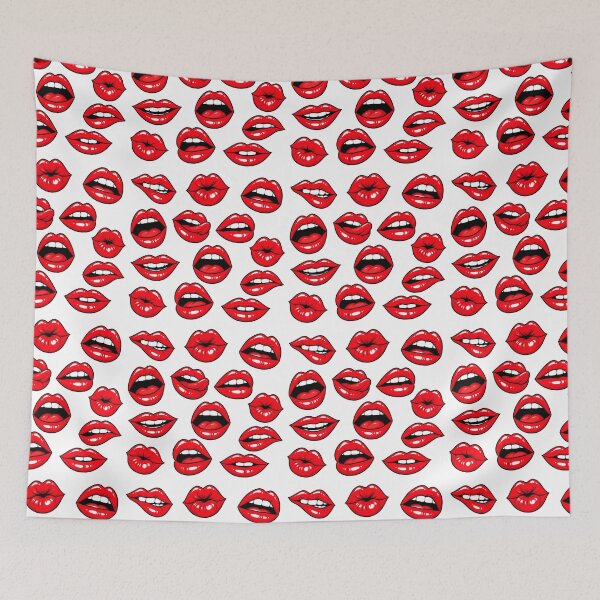 Item preview, Red Lips Pop Art Pattern – Bold Comic Book Kisses & Retro Lip Design designed and sold by Ink Matrix.