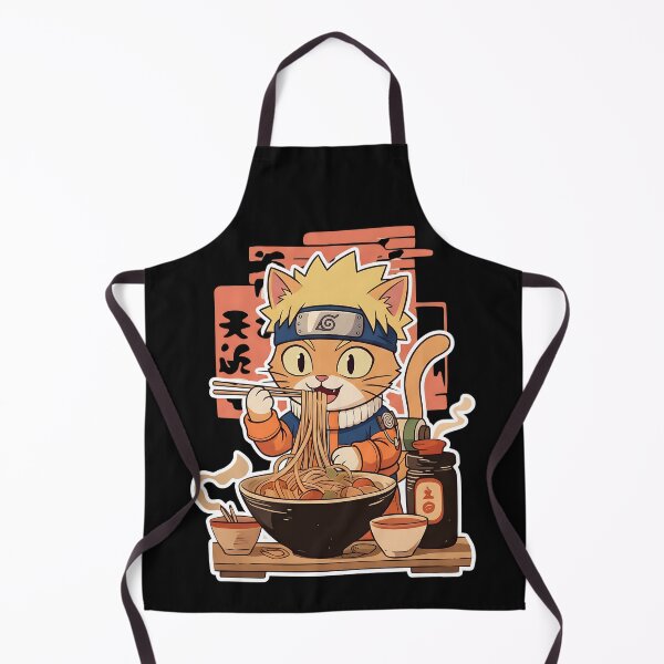 Item preview, Anime Orange Ninja Cat Eating Ramen: Ichiraku Noodle Bowl designed and sold by CuteKats.