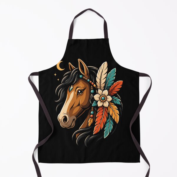 Item preview, Boho Horse Head with Feathers and Flowers designed and sold by rafaeltto.