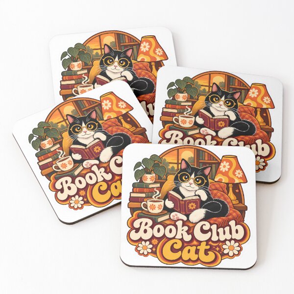 Item preview, Retro Book Club Cat 70s Aesthetic designed and sold by Retro Whiskers.