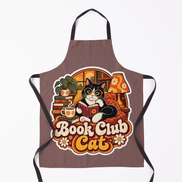 Item preview, Retro Book Club Cat 70s Aesthetic designed and sold by Retro Whiskers.