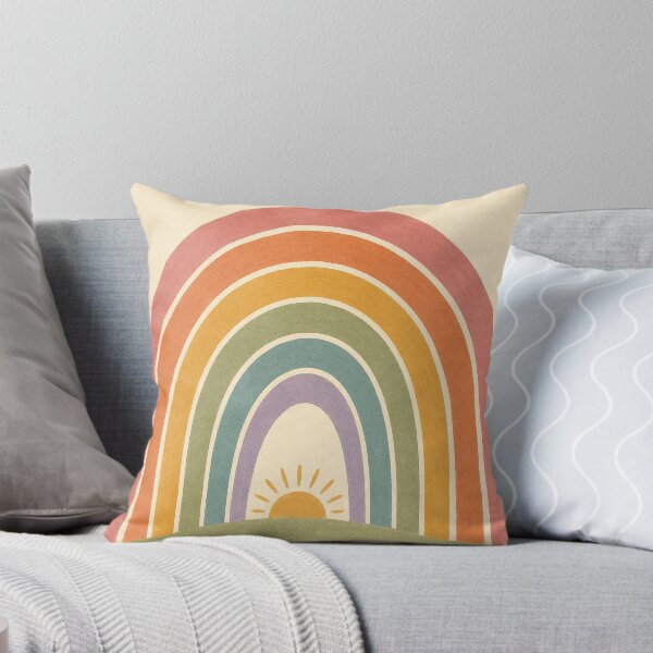 Item preview, Sunrise Rainbow Hill Watercolour Whimsical designed and sold by GoldenHourWalls.
