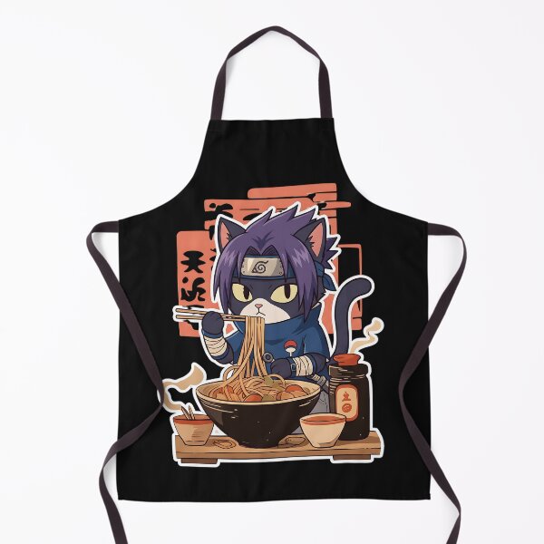 Item preview, Anime Ninja Cat Eating Ramen: Uchiha Noodle Bowl designed and sold by CuteKats.