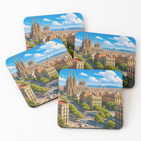 Item preview, Barcelona, Spain – Sagrada Família Skyline Cityscape designed and sold by Myra365Art.