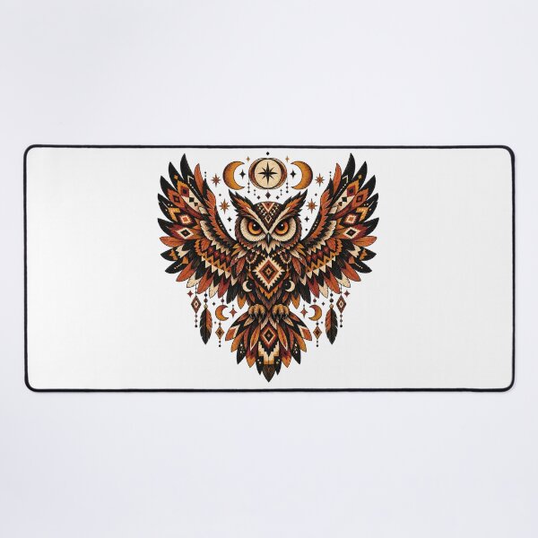 Item preview, Mystical Tribal Owl with Moons & Stars designed and sold by Ink Matrix.