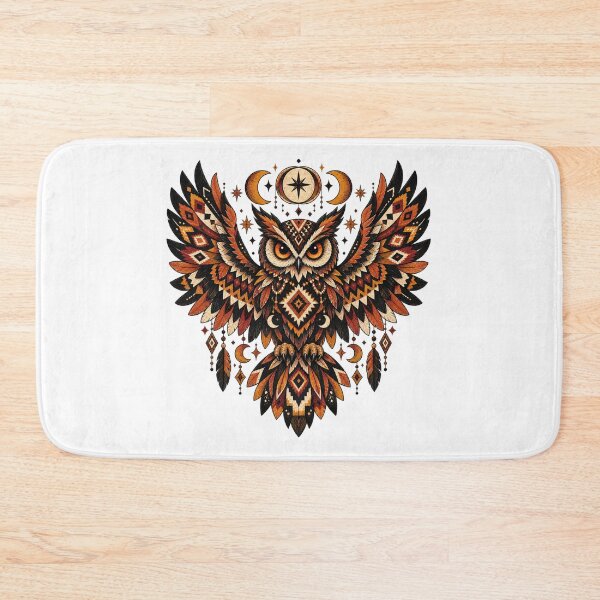 Item preview, Mystical Tribal Owl with Moons & Stars designed and sold by Ink Matrix.