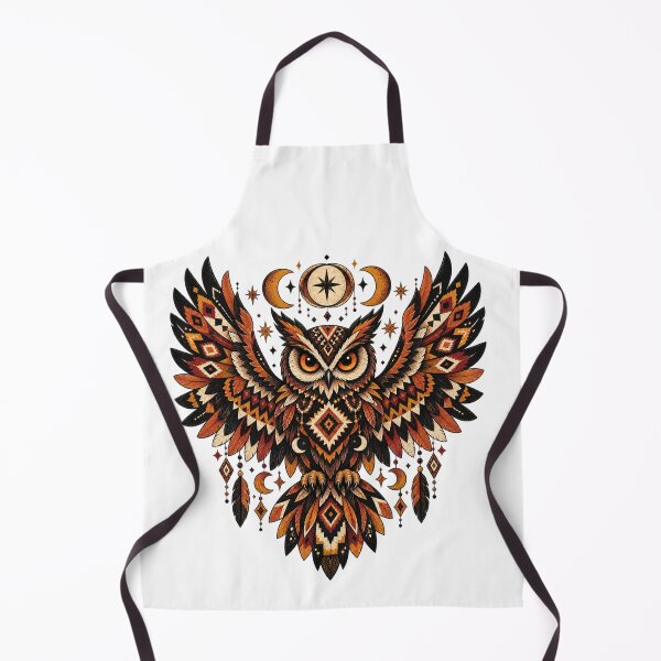Item preview, Mystical Tribal Owl with Moons & Stars designed and sold by Ink Matrix.