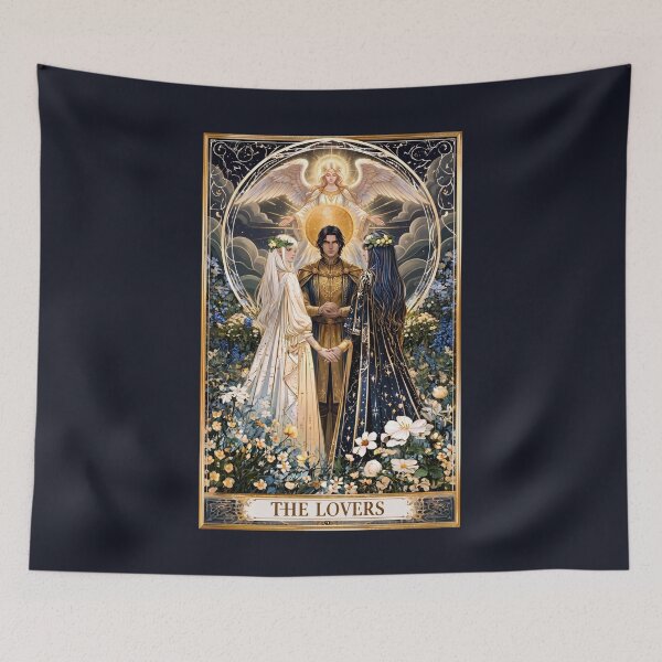 Item preview, The Lovers Tarot Card | Gothic Romantic Occult Art designed and sold by MythicMood.