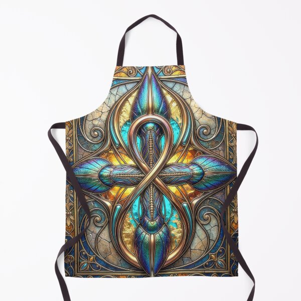 Item preview, Ornate Golden Ankh in Iridescent Stained Glass designed and sold by Frackxion.