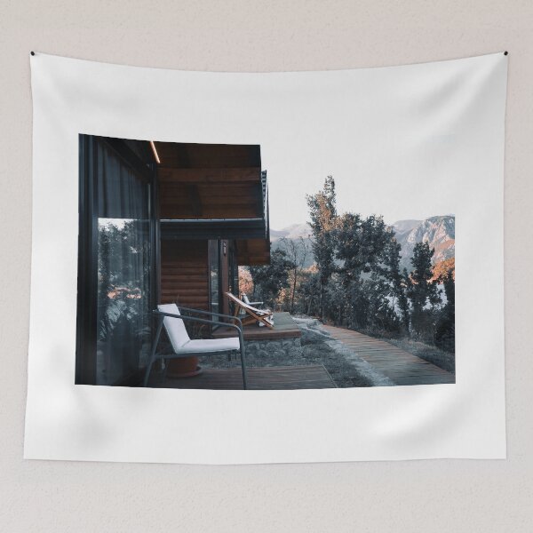 Item preview, Cozy balcony chair overlooking mountain forest designed and sold by MMLK9394.