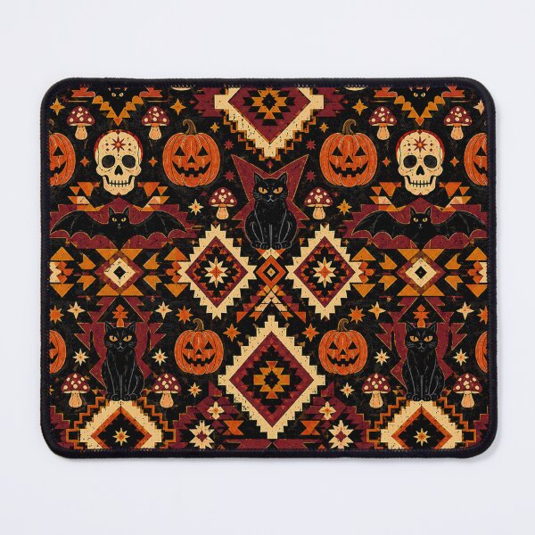 Item preview, Halloween Pattern – Vintage Pumpkins, Skulls & Black Cats designed and sold by Ink Matrix.