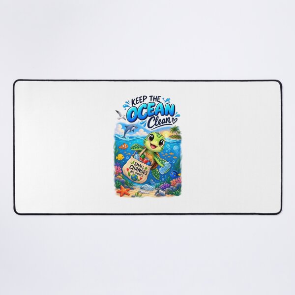Item preview, Keep the Ocean Clean – Cute Sea Turtle Eco-Friendly Ocean Design designed and sold by : CraftyVibes.
