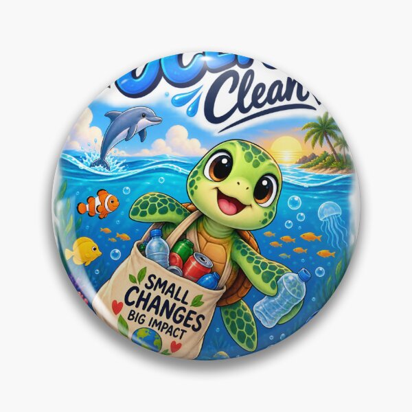 Item preview, Keep the Ocean Clean – Cute Sea Turtle Eco-Friendly Ocean Design designed and sold by : CraftyVibes.