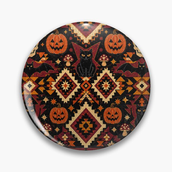 Item preview, Halloween Pattern – Vintage Pumpkins, Skulls & Black Cats designed and sold by Ink Matrix.