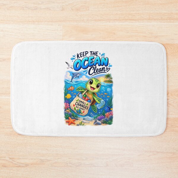 Item preview, Keep the Ocean Clean – Cute Sea Turtle Eco-Friendly Ocean Design designed and sold by : CraftyVibes.
