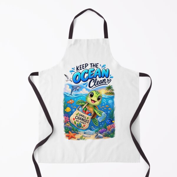 Item preview, Keep the Ocean Clean – Cute Sea Turtle Eco-Friendly Ocean Design designed and sold by : CraftyVibes.