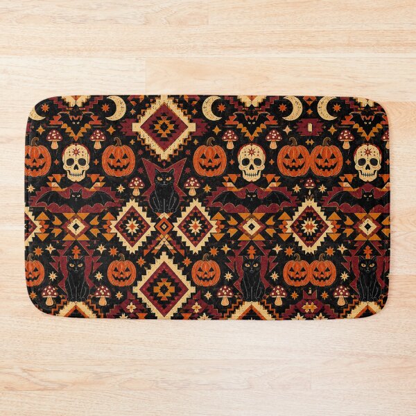 Item preview, Halloween Pattern – Vintage Pumpkins, Skulls & Black Cats designed and sold by Ink Matrix.