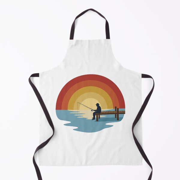 Item preview, Retro Angler Fishing Silhouette Calm Lake Vintage Sunset Art designed and sold by pattman.