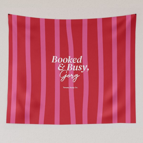 Item preview, Booked & Busy Pink Waves Art Print designed and sold by tomatostudyco.