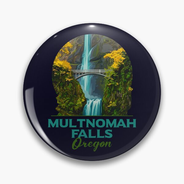 Item preview, Multnomah Falls Oregon Vintage Art designed and sold by LinaValearte.