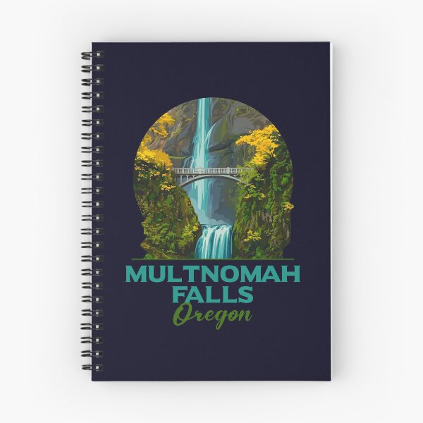 Item preview, Multnomah Falls Oregon Vintage Art designed and sold by LinaValearte.