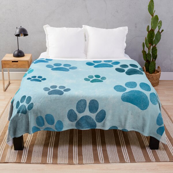 Item preview, Big Cyan and Light blue Paw Prints designed and sold by TedraOrtega.