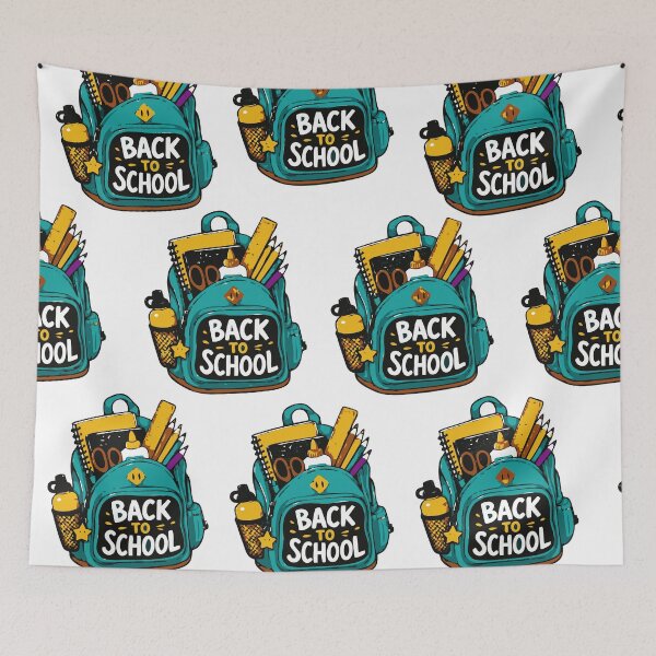 Item preview, Back to School Backpack with School Supplies Pattern designed and sold by Sunday.Supply.