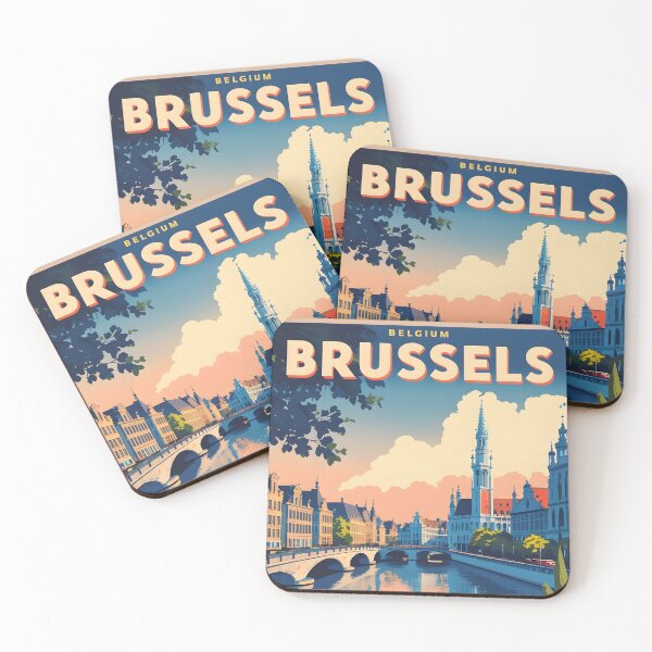 Item preview, Brussels Belgium Vintage Travel Tourism designed and sold by TravelersGems.