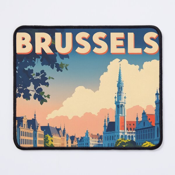 Item preview, Brussels Belgium Vintage Travel Tourism designed and sold by TravelersGems.