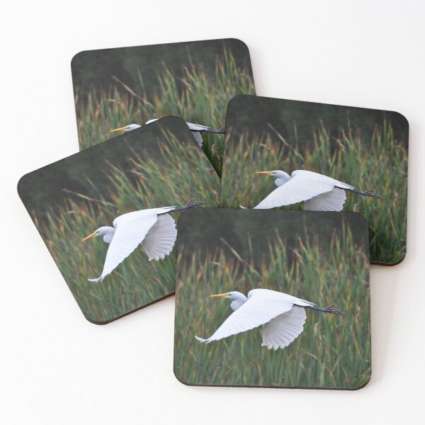 Item preview, Beautiful white heron in full flight	 designed and sold by Myrarte.
