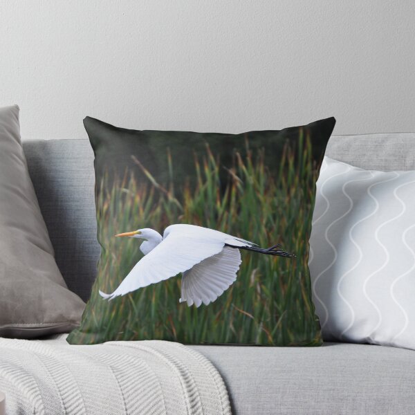 Item preview, Beautiful white heron in full flight	 designed and sold by Myrarte.