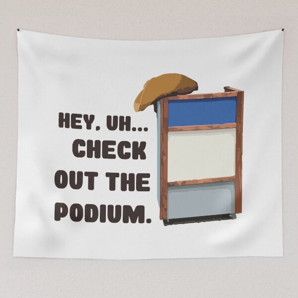 Item preview, Hey, check the podium // Funny 80s Kid Humor designed and sold by Scaryzz.