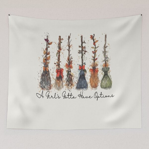 Item preview, A Girl's Best Have Options Shirt, Witch Broom Halloween Graphic Tee, Cute Fall Witchy Autumn Gift designed and sold by Phirivey.