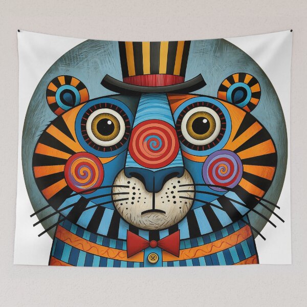 Item preview, T-Shirt - Sticker - Whimsical Tiger Gentleman designed and sold by ForeverPrintsOK.