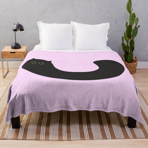 Item preview, black cat flowing boba chibi cute rounded whimsical twee design #4 designed and sold by Kyna Arts.
