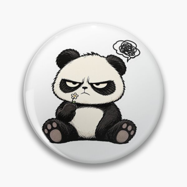 Item preview, Grumpy Panda Holding a Tiny Flower designed and sold by Snurly.