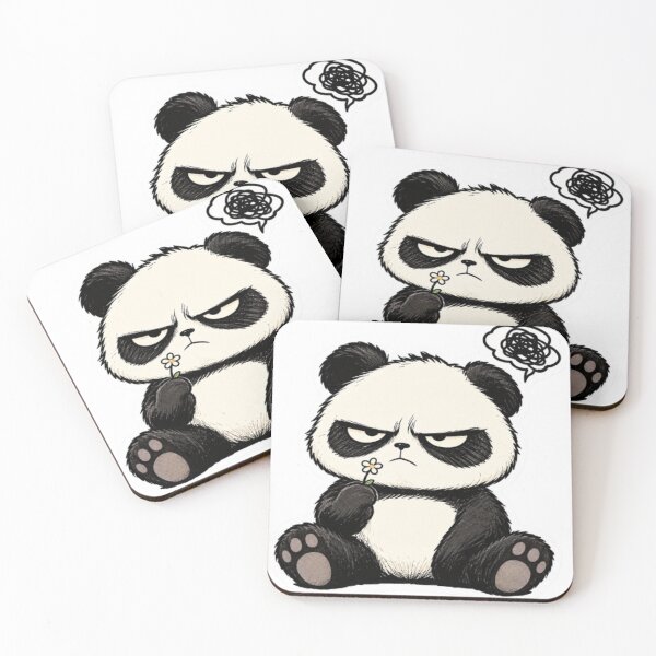 Item preview, Grumpy Panda Holding a Tiny Flower designed and sold by Snurly.