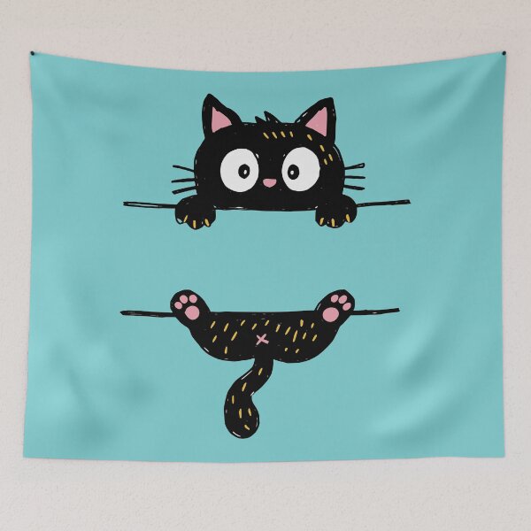 Item preview, Curious Black Cat Peeking designed and sold by Studio Bootleg.