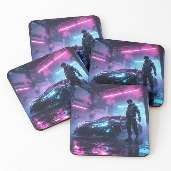 Item preview, Cyberpunk Neon Night Drive designed and sold by JMAVILA ART.