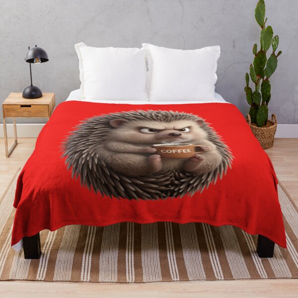 Item preview, Funny 3D Hedgehog Drinking Coffee - Introvert Quote designed and sold by CoffeeAndChao.