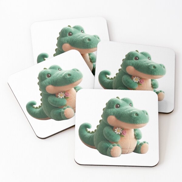 Item preview, Chrome Dance Bot Edition Cute Plush Crocodile with Floral Bouquet designed and sold by Nakrisa.
