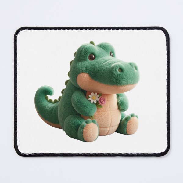 Item preview, Chrome Dance Bot Edition Cute Plush Crocodile with Floral Bouquet designed and sold by Nakrisa.
