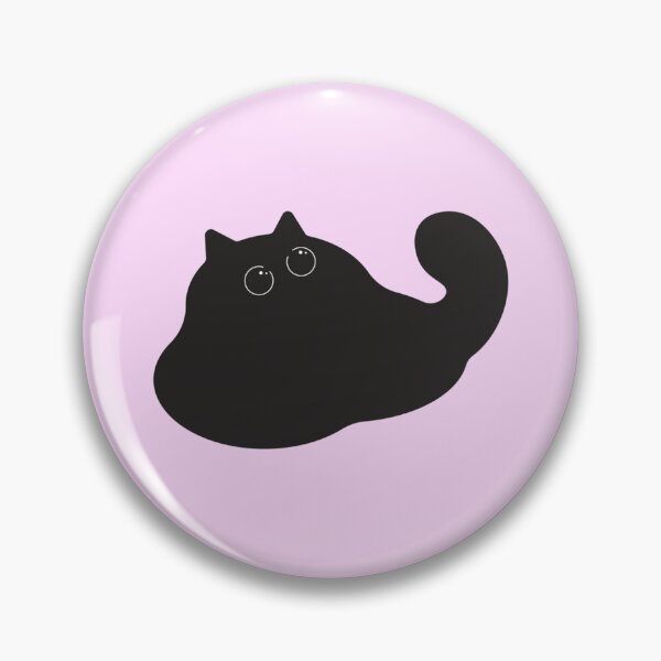 Item preview, black cat fat chonky boba chibi cute rounded whimsical twee design #5 designed and sold by Kyna Arts.