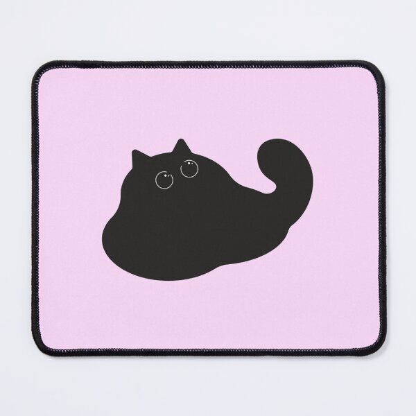 Item preview, black cat fat chonky boba chibi cute rounded whimsical twee design #5 designed and sold by Kyna Arts.