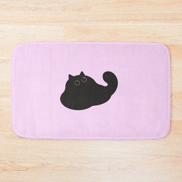Item preview, black cat fat chonky boba chibi cute rounded whimsical twee design #5 designed and sold by Kyna Arts.